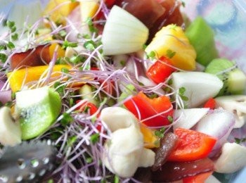 step2: 接著把所有蔬果混合