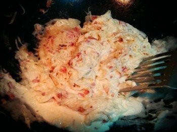 step5: 再倒入拌炒