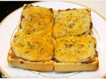 step5: 等到微烤至酥脆程度時，即可出爐，並灑上羅勒葉來增味！