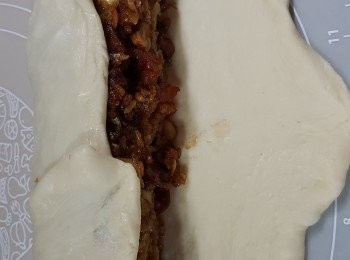 step19: 將一條糯米飯包上粉糰