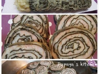 step3: 蒸好後待涼 (我係中午已經蒸好，晚上時就切成片)，然後用中火煎至兩邊金黃色就可以上碟啦 
**我鐘意點辣椒醬食，小朋友就茄汁，另外可以點陳醋或魚露都好夾味架^^