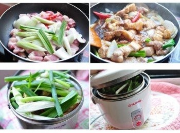 step3: 再放入辣椒、大蒜段與洋蔥片拌炒數下，接著加入香菇素蠔油4大匙及其他<span class="group_2">醬料</span>略拌炒讓其入味，再放入大同迷你小電鍋內，將蔥段鋪在最上層，蓋上鍋蓋，外鍋水約1量杯半燉煮