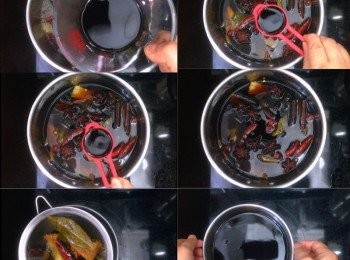 step3: 加入其餘<span class="group_3">醬汁</span>材料，先煮沸，再小火煮5分鐘，之後隔去材料，只剩<span class="group_3">醬汁</span>﹐入雪櫃待涼透備用