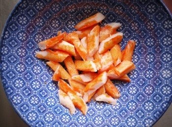 step3: 蟹肉切小塊備用