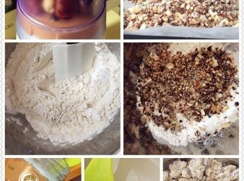 step1: 原味果仁曲奇

1. 預熱烤箱180度。
2. 果仁及乾果用攪拌器打碎後，放進烤箱180度烘焙5分鐘至脆及有果仁香味。
3. 低筋麵粉、木薯粉、泡打粉及糖拌勻。
4. 加入椰子油、燕麥奶及香草精油拌勻。
5. 加入果仁拌勻及搓揉成粉團。
6. 粉團搓成長圓柱體。
7. 放進冰箱冷藏20分鐘。
8. 取出曲奇，切件，每件厚約0.5.厘米。
9. 放進烤箱180度烘焙15分鐘即可。