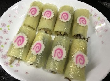 step3: 放上一片日式魚旦作點綴，放入蒸爐100C蒸20-25分鐘