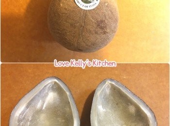 step1: 印度椰子洗乾淨外殻，切開後再冲一冲水，然後切片備 ；雞去皮，洗乾淨開邊或4件然飛水備用；