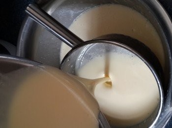 step8: 將粉漿過篩兩次