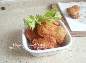 step10: 放上芹菜裝飾 , 最後將粟米汁煮滾另上即可