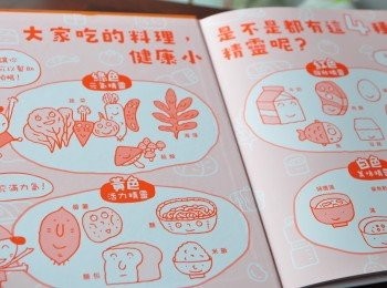 step2: 這本書很有趣，將<span class="group_1">食材</span>也區分了四種顏色的元素，代表不同的營養及功效，淺顯易懂