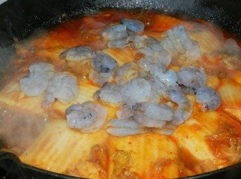 step5: 年糕變軟後，加入草蝦仁