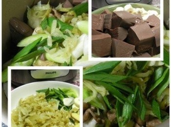 step6: 將切好的材料放入鍋內