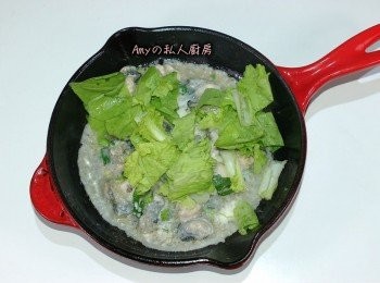 step5: 加入地瓜粉漿...再加入小白菜