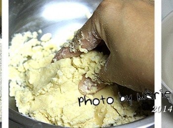 step2: 準備《油酥》材料：(做12個)

低筋麵粉：        160g
無水奶油：        80g


作法：

將低筋麵粉過篩，加入無水奶油拌勻捏合成糰即可
保鮮膜包起來放進冰箱冷藏，備用。