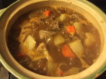 step5: 加入日式咖哩磚後, 轉大火攪勻