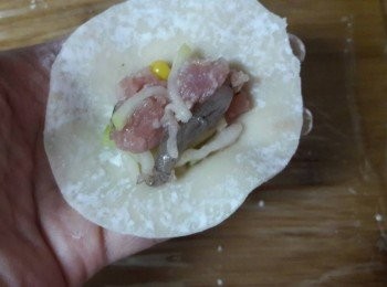 step9: 再來是手工作業 , 把餃子包好