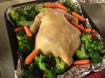 step7: 撕走鍚紙, 把雜菜放入焗盤內, 轉180度15分鐘