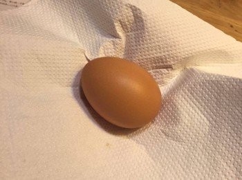 step5: 將蛋用廚房紙包好，讓蛋冇咁快熟
（溫泉蛋做法）