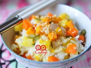 step8: 米飯吸收了鮮蔬的甜，整碗的營養更勝山珍海味喔!