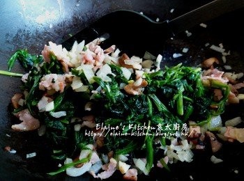 step10: 再加入菠菜碎拌勻