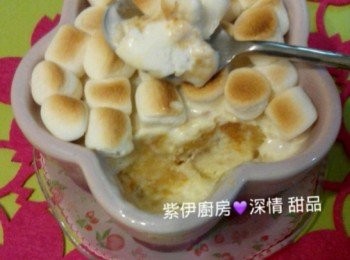 step3: 必須目測至棉花糖變焦金黃色, 立刻出爐享用