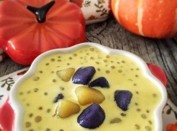 step12: 芋圓加入南瓜西米露一齊食，口感更豐富，亦可加落紅豆湯、涼粉到食喔!