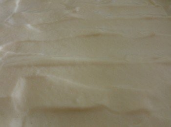 step4: 將麵糊倒入焗爐推平,預較時間22分鐘,焗到一半時間轉一轉位置。