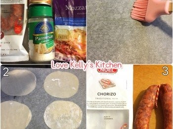 step1: 舖將焗爐紙在焗盆上，抹少許油，放上餃子皮備用；