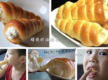 step11: 自製的《螺旋奶油麵包》
雖然沒有巧克力彩糖的裝飾
但是在樸素的外表下卻有著健康美味的內在
真得很好吃耶！！
