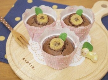 step9: 好邪惡「巧克力香蕉馬芬」出爐囉 ♪
