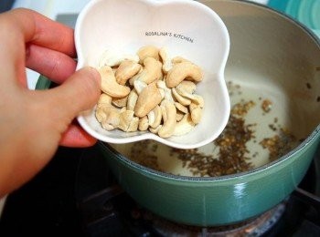 step8: 加入腰果。