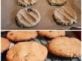 step4: 取適量大小的麵糰塑形. 盡量大小與厚薄一致. 烤箱預熱350度F/175度C 烤12-14分鐘