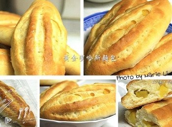 step10: 我的《牛奶哈斯麵包》是較小型的
這種外型簡單好操作，成品卻美得有專業的感覺

重點在於，《中種法》讓麵包本身變得香軟
濃濃的奶香味混進《蜜地瓜》的甜美滋味
讓這款《哈斯麵包》咬下去的每一口都是滿足唷！！
