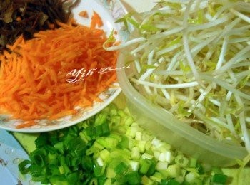 step3: 紅蘿蔔.木耳切絲 蔥切丁