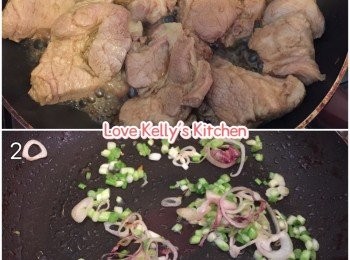 step1: 用調味料醃豬柳大約1-2小時；