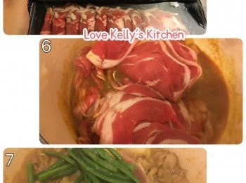 step2: 熱好油下薯仔炒香加少許水(100ml)，然後蓋上蓋煮8分鐘，再加入紅洋蔥蓋上蓋繼續煮多3分鐘，盛起備用；