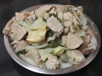 step10: 湯渣白菜同豬肺都係一個餸，加少少調味便可