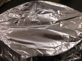 step8: 再焗10分鐘鋪上錫紙再繼續焗10分鐘。