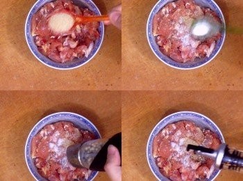 step6: 雞腿肉下<span class="group_2">醃料</span>拌勻，醃10-15分鐘