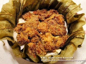 step6: 將排骨鋪在芋頭上