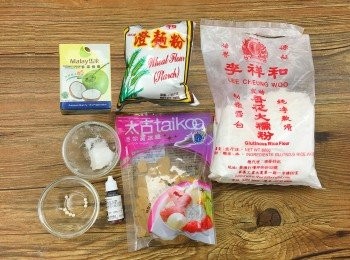 step1: 椰汁鋰魚年糕材料