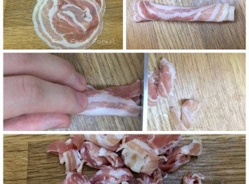 step3: 風乾火腩卷起切絲