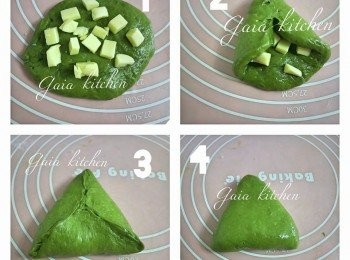 step5: 面團平均分成幾份，排氣造型。