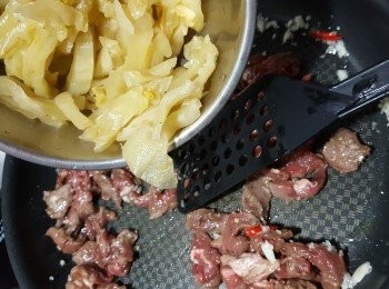 step4: 加入甜咸菜粉勻