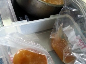 step6: 用食物袋將高湯分成約十份,用盒裝起