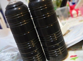 step2: 倒入約1.5大瓶仙草湯(約8-9分滿)