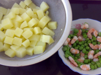 step4: 所有材料濾去水份。