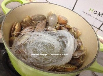 step1: 1)花蛤徹底洗淨，瀝乾水備用