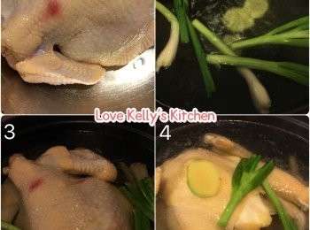 step1: 雞先洗乾淨，水滾加薑蔥一齊飛水，盛起後浸一浸冰水過冷河備用；瘦肉都系一齊飛水備用；