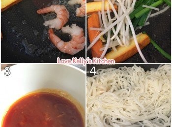 step2: 蝦仁解涷去腸，用鹽醃10分鐘，再用水沖洗乾淨；韮菜切段、豆干切條備用；